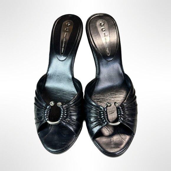 GCI Black Open-Toe Mules, Size 5, in excellent condition. - Picture 3 of 5